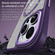 iPhone 16 MagSafe Airbag Shockproof Frosted Phone Case with Fold Holder - Purple