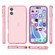 iPhone 16 Shockproof Terminator Transparent Phone Case - Pink