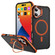 iPhone 16 Rainbow Series Skin Feel MagSafe Lens Holder Phone Case - Orange