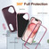 iPhone 16 Rugged PC + Silicone Phone Case with Holder - Purple+Pink