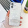iPhone 16 Plating Glitter Texture Fold Holder TPU Phone Case with Lens Film - White Shell Pattern