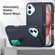 iPhone 16 Rugged PC + Silicone Phone Case with Holder - Dark Blue+Light Green