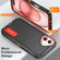 iPhone 16 Rugged PC + Silicone Phone Case with Holder - Black+Orange