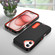 iPhone 16 Rugged PC + Silicone Phone Case with Holder - Black+Orange
