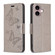 iPhone 16 Embossing Two Butterflies Pattern Leather Phone Case - Grey
