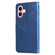 iPhone 16 Fashion Calf Texture Zipper Leather Phone Case - Blue