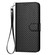 iPhone 16 YX0070 Carbon Fiber Buckle Leather Phone Case with Lanyard - Black