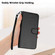 iPhone 16 YX0070 Carbon Fiber Buckle Leather Phone Case with Lanyard - Black