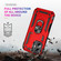 iPhone 16 Shockproof TPU Hybrid PC Phone Case with Holder - Red