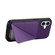 iPhone 16 D04 Calf Texture Dual Card Slot Holder Phone Case - Purple