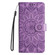 iPhone 16 Embossed Sunflower Leather Phone Case - Purple