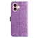 iPhone 16 Embossed Sunflower Leather Phone Case - Purple
