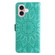 iPhone 16 Embossed Sunflower Leather Phone Case - Green