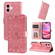 iPhone 16 Embossed Sunflower Leather Phone Case - Pink