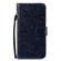 iPhone 16 Lace Flower Embossing Flip Leather Phone Case - Dark Blue