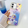 iPhone 16 Electroplating Laser Butterfly Ring Holder Phone Case - White Purple Butterflies AB6 iPhone 16 Electroplating Laser Butterfly Ring Holder Phone Case - White Purple Butterflies AB6