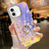 iPhone 16 Electroplating Laser Flower Ring Holder TPU Phone Case - Flower AH1