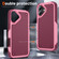 iPhone 16 PC + TPU Shockproof Protective Phone Case - Pink+Dark Red