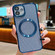 iPhone 16 Electroplating Pure Color Glitter Powder MagSafe Phone Case - Dark Blue