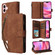 iPhone 16 Crossbody Multi-card Slot Wallet Zipper Leather Phone Case - Brown