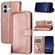 iPhone 16 Oil Skin Zipper Wallet Leather Phone Case - Rose Gold