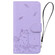 iPhone 16 Cute Cat Embossed Leather Phone Case - Purple