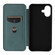 iPhone 16 Carbon Fiber Texture Flip Leather Phone Case - Green