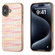 iPhone 16 Electroplated Frame Color Lattice Texture PU Phone Case - Pink