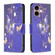 iPhone 16 Colored Drawing Pattern Flip Leather Phone Case - Purple Butterfly