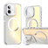 iPhone 16 MagSafe Gradient Color Lens Film Phone Case with Lens Fold Holder - White