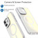 iPhone 16 MagSafe Gradient Color Lens Film Phone Case with Lens Fold Holder - White