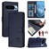 Google Pixel 9 / 9 Pro Cat Rat Embossed Pattern RFID Leather Phone Case with Lanyard - Blue
