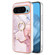 Google Pixel 9 / 9 Pro Electroplating Marble IMD TPU Phone Case with Ring Holder - Rose Gold 005