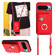 Google Pixel 9 / 9 Pro Organ Card Bag Ring Holder Phone Case with Long Lanyard - Red