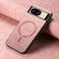 Google Pixel 9 / 9 Pro Retro Magsafe Magnetic PU Back Cover Phone Case - Pink Google Pixel 9 / 9 Pro Retro Magsafe Magnetic PU Back Cover Phone Case - Pink