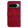 Google Pixel 9 7-shaped Embossed Leather Phone Case - Red