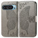 Google Pixel 9 Butterfly Love Flower Embossed Leather Phone Case - Gray