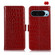 Google Pixel 9 Crocodile Top Layer Cowhide Leather Phone Case - Red Google Pixel 9 Crocodile Top Layer Cowhide Leather Phone Case - Red
