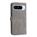 Google Pixel 9 Embossed Happy Cat Pattern Flip Leather Phone Case - Grey
