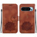 Google Pixel 9 Lotus Embossed Leather Phone Case - Brown