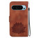 Google Pixel 9 Lotus Embossed Leather Phone Case - Brown