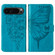 Google Pixel 9 Pro Embossed Butterfly Leather Phone Case - Blue