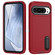 Google Pixel 9 Pro Rugged PC + Silicone Phone Case with Holder - Red+Black