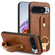 Google Pixel 9 Pro Wristband Leather Back Phone Case - Brown