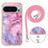 Google Pixel 9 Pro XL Electroplating Marble Dual-side IMD Phone Case with Lanyard - Pink 013