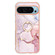 Google Pixel 9 Pro XL Electroplating Marble IMD TPU Phone Case with Ring Holder - Rose Gold 005