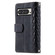 Google Pixel 9 Pro XL Grid Texture Zipper Leather Phone Case with Lanyard - Black
