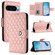 Google Pixel 9 Pro XL Rhombic Texture Flip Leather Phone Case with Lanyard - Coral Pink