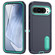 Google Pixel 9 Rugged PC + Silicone Phone Case with Holder - Dark Blue+Light Green