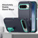 Google Pixel 9 Rugged PC + Silicone Phone Case with Holder - Dark Blue+Light Green